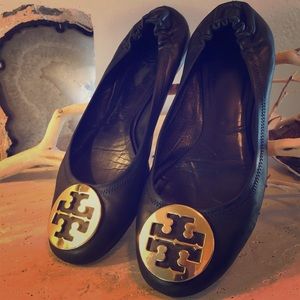 Tory Burch Black Reva Ballet Flats Size 9
